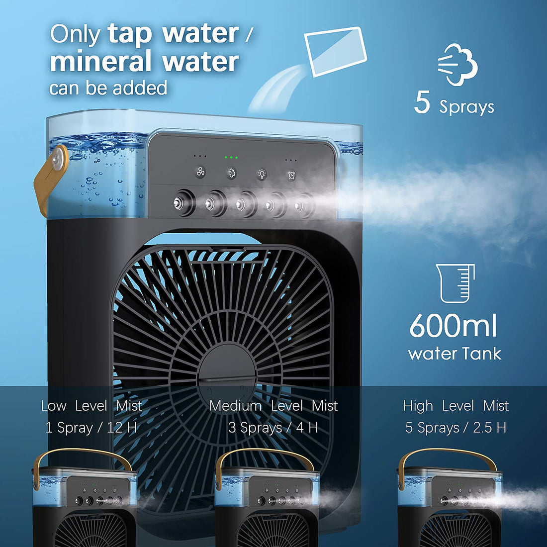 Best Quality Portable USB-Powered Personal Fan (No Battery) With Mist Option
