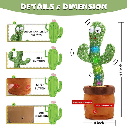 🌵 Best Quality Dancing & Talking Cactus Toy – Interactive Musical Plush
