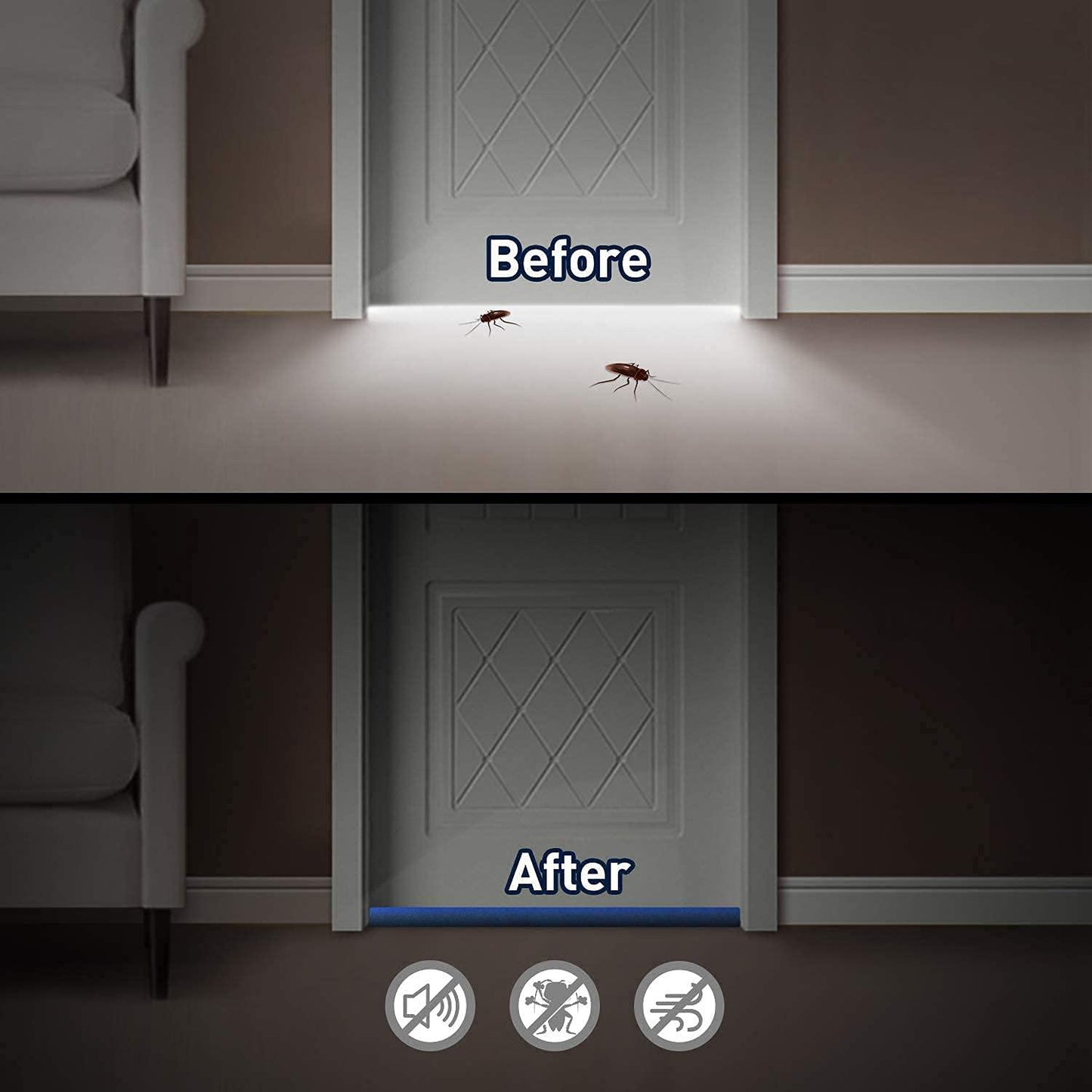 Reduces outside noise from door gaps (Pack Of 2)