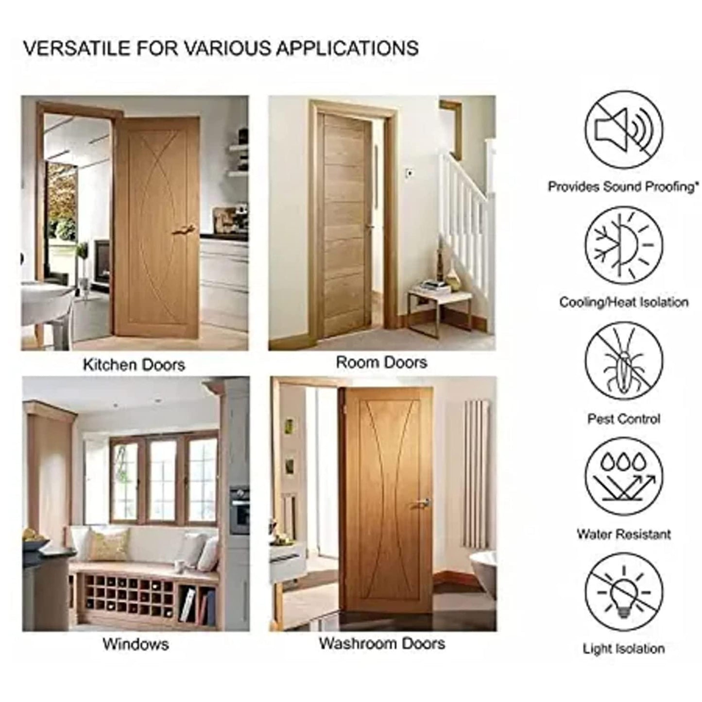 Reduces outside noise from door gaps (Pack Of 2)