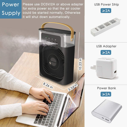 Best Quality Portable USB-Powered Personal Fan (No Battery) With Mist Option